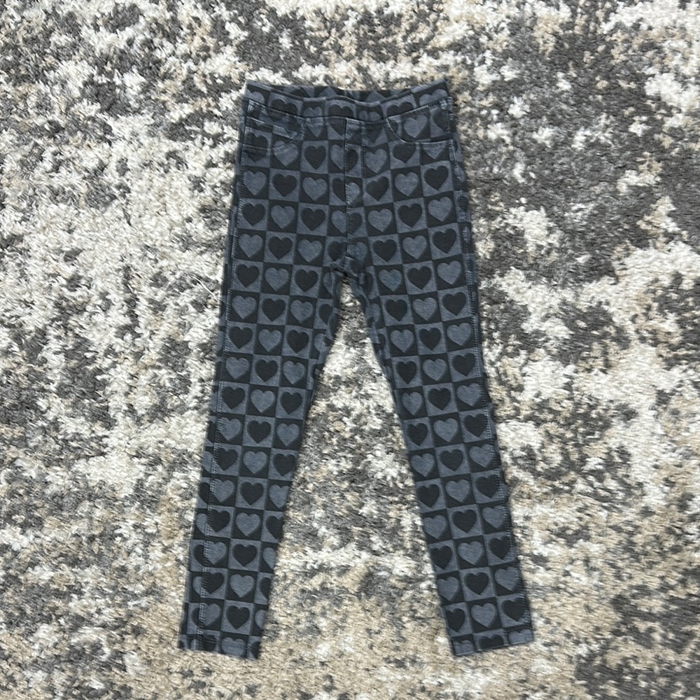 Zara Heart Patterned Kids Leggings Sz 8
